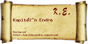 Kapitán Endre névjegykártya