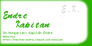 endre kapitan business card
