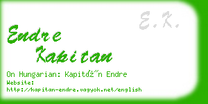 endre kapitan business card